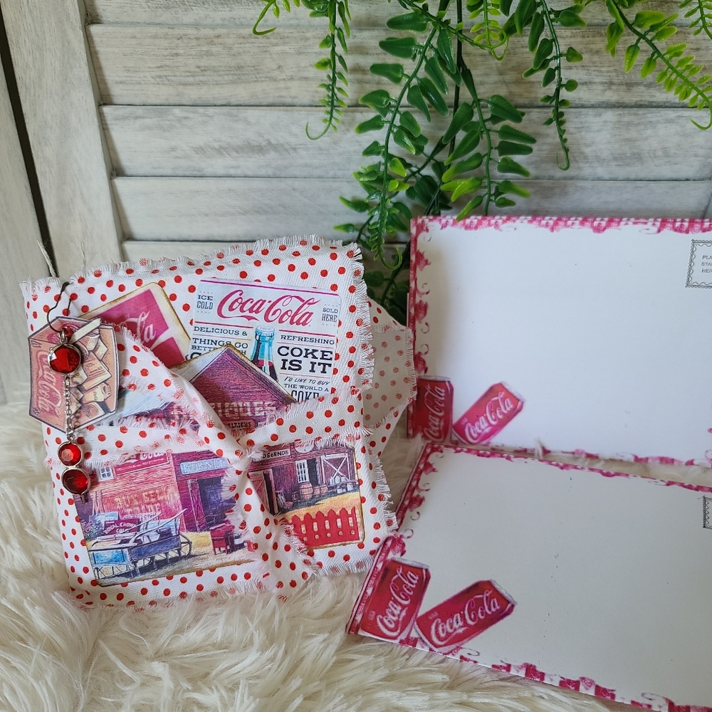 Junk Journal Coca Cola w/handle & 3 Envelopes Unique